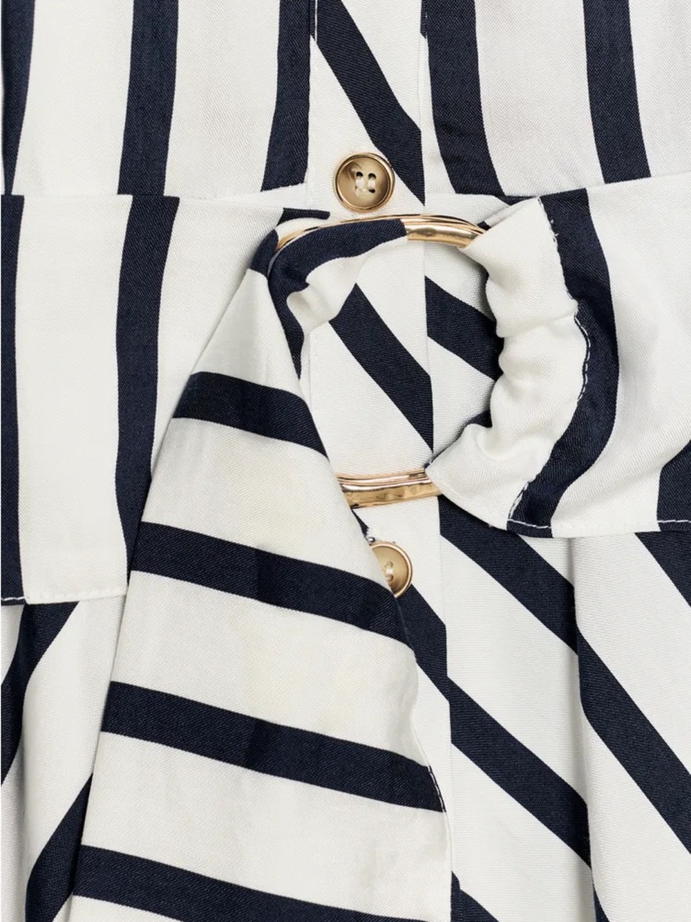 ZARA BELTED STRIPED MIDI DRESS - Picture 7 of 9